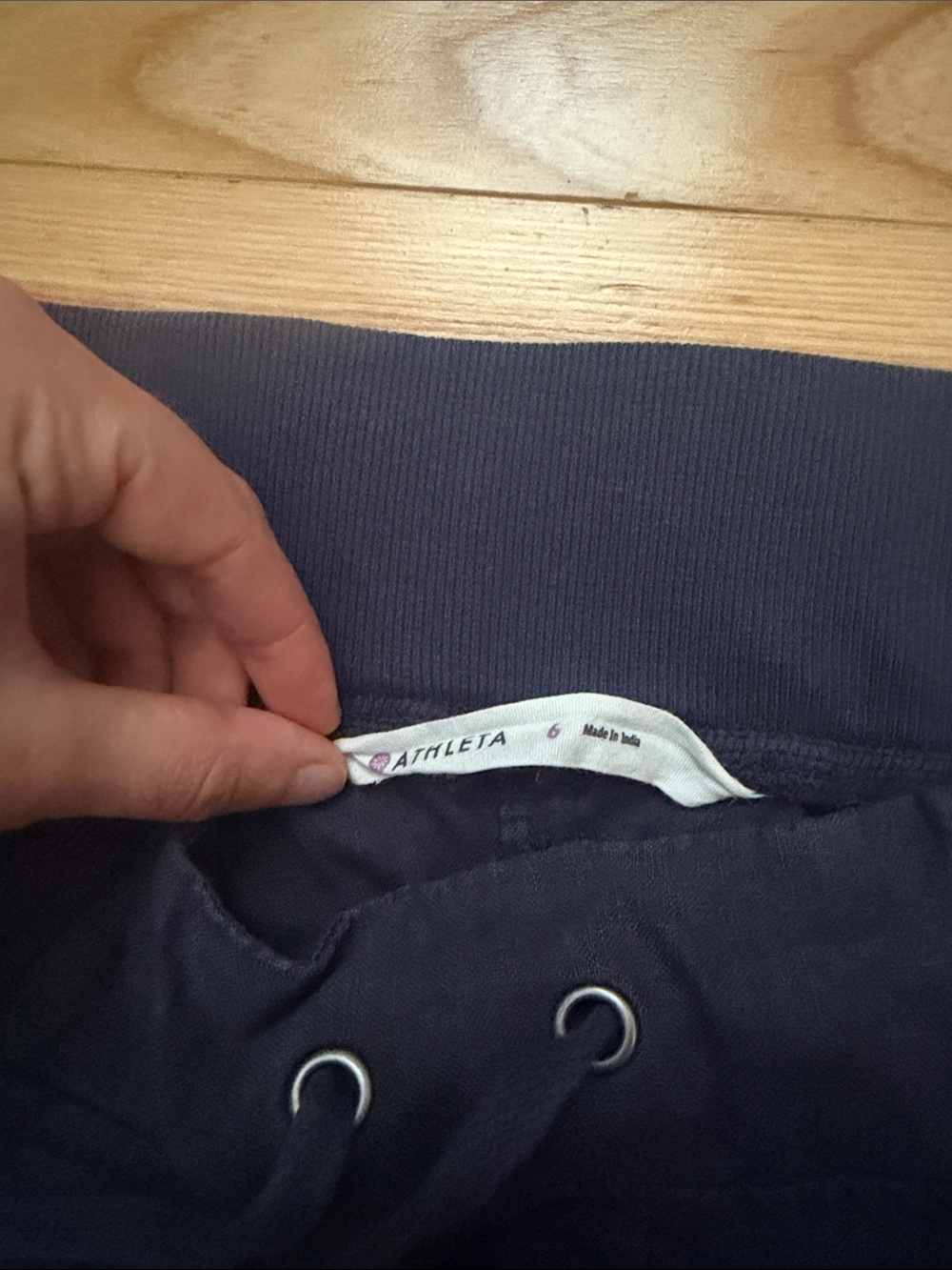 Athleta Navy Drawstring Linen Pants sz 6 - Picture 7 of 8